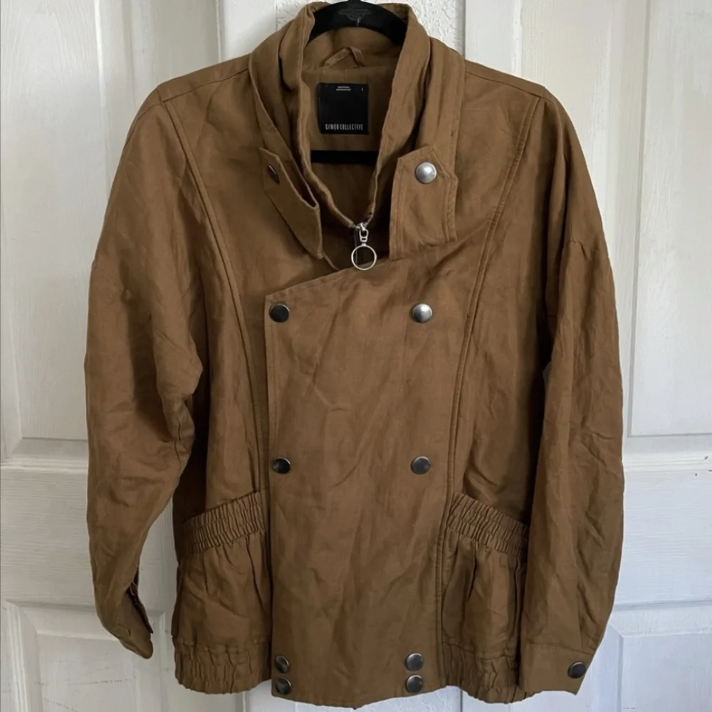 Linen Khaki Utility Jacket XS - C/Meo Collective Revolve - Picture 3 of 10